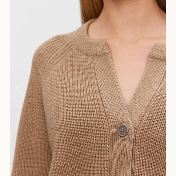 Velvet by Graham & Spencer Shayla Wool Tan Cardigan XS - Picture 2 of 14